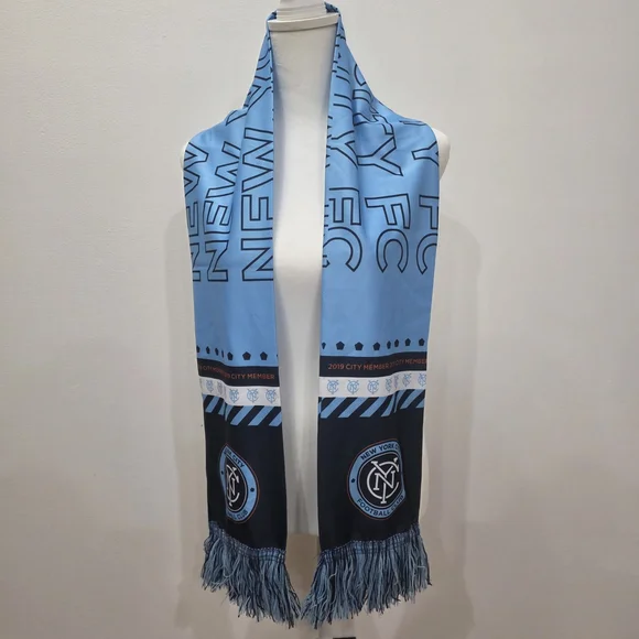 Blue and Black NYCFC Soccer Scarf - Picture 2 of 8